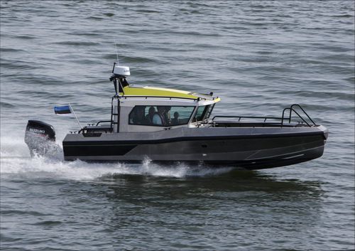 Barca open fuoribordo - A8 WH  - Alunaut OÜ - con console centrale / con cabina di pilotaggio / in alluminio