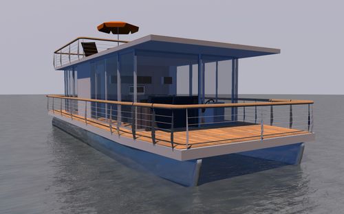 Barca a motore house-boat catamarano - DIY - Waterbus S.C. - fuoribordo / max. 12 persone