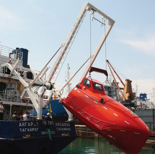 Gruetta per scialuppa di salvataggio a caduta libera - FLDC - YMV CRANE AND WINCH SYSTEMS - per nave / idraulica