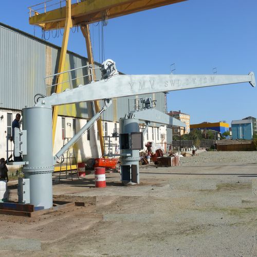 Gru con braccio dritto - YMV Stiff Boom Cranes - YMV CRANE AND WINCH SYSTEMS - portuale / per cantiere navale / per marina