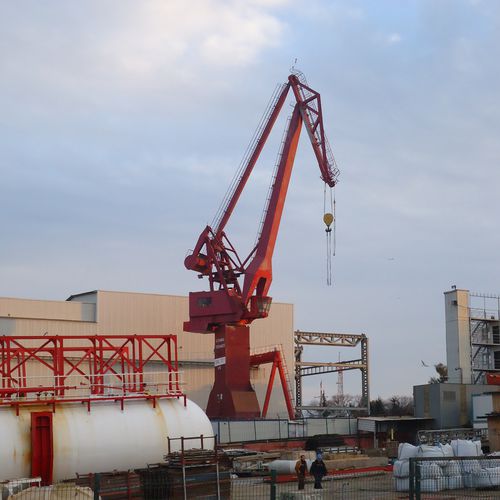 Gru con braccio - DBSC - YMV CRANE AND WINCH SYSTEMS - per cantiere navale / doppia