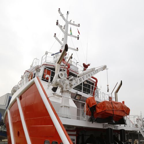 Gruetta per barca di salvataggio - YMV-RC/H-C15X3.5 - YMV CRANE AND WINCH SYSTEMS - per zattera di salvataggio / idraulica / elettrica