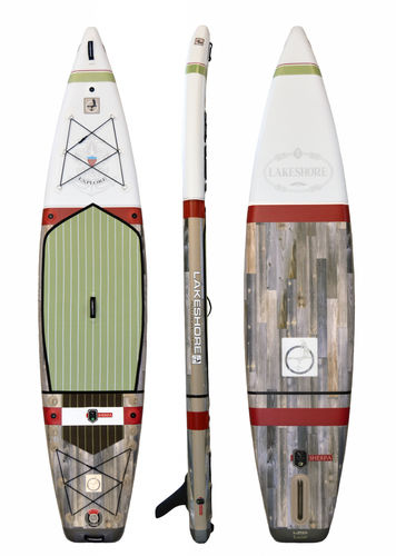 SUP gonfiabile - SHERPA - Lakeshore Paddleboard Company - da pesca / per adulto / multicolore