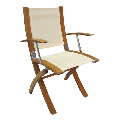 Sedia standard per barca - COAF094T16_Cream - Eurodesign - pieghevole / con braccioli / in teak