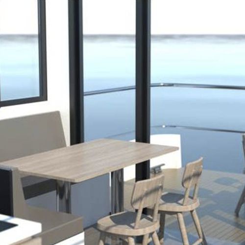Barca a motore house-boat fuoribordo - Homeboat 11.0 - SUN CONCEPT - elettrosolare / bimotore / con fly