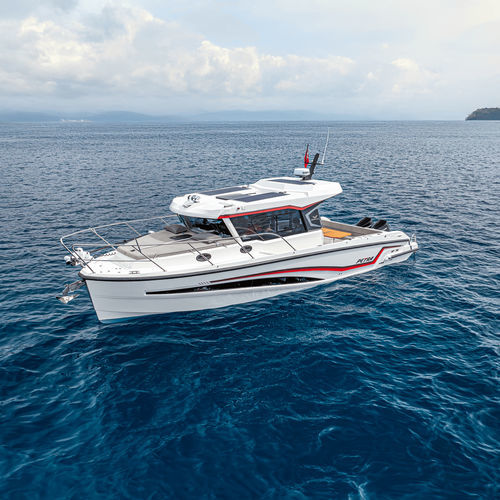 Cabinato fuoribordo - PETRA SF-39 - MERCAN YACHTING - bimotore / hard-top / per pesca subacquea