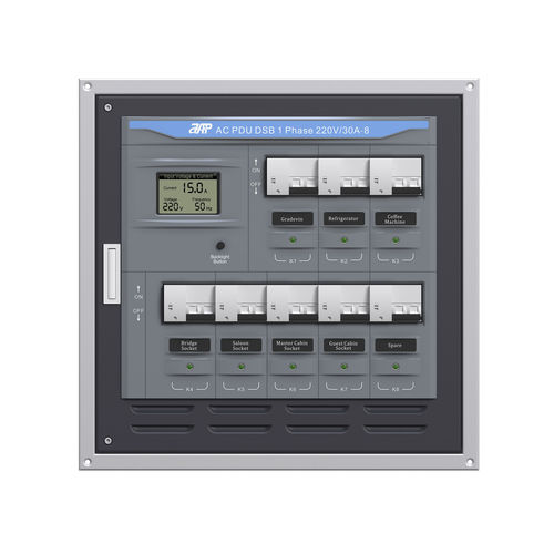 Unità di distribuzione di alimentazione per barca - AC PDU DSB 1 Phase 230V/30A-8 Sub Motorized Panel - APM TECHNOLOGIES (Dongguan) Co., Ltd