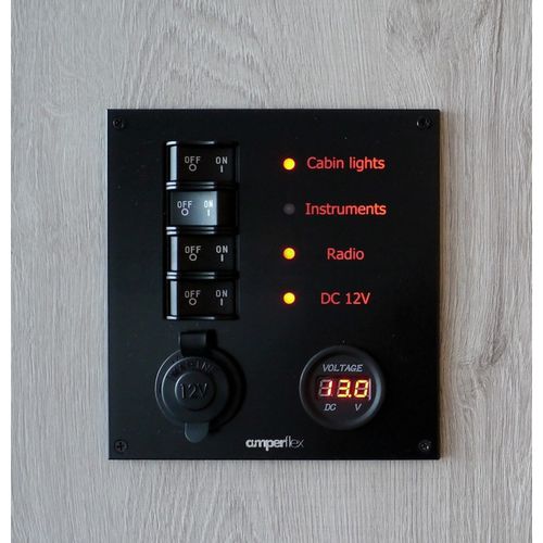 Quadro elettrico per barca - BP04RVC - amperflex - di corrente / LED / con porta USB
