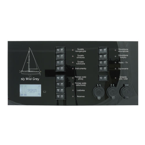 Pannello di comando e controllo per barca - BP13RMNC2U - amperflex - per yacht / per convertitore DC/CA / touch screen