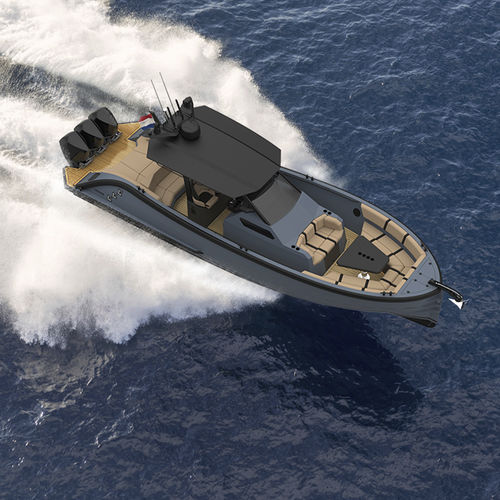 Cabinato fuoribordo - LEKKER 38 - Lekker Boats - trimotore / open / con console centrale