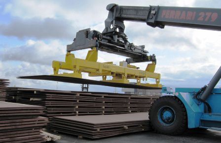 Spreader per reach stacker - HEPPENSTALL - per contenitori / con modulo magnetico
