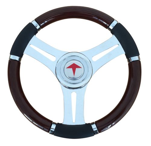 Volante per barca a motore rivestito con vernice poliuretanica - SIRIO LW - Ros Industrie srl - in alluminio / in legno / rivestimento in cuoio