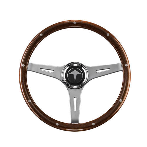 Volante per barca a motore in alluminio - Triangolo - Ros Industrie srl - in legno / racing