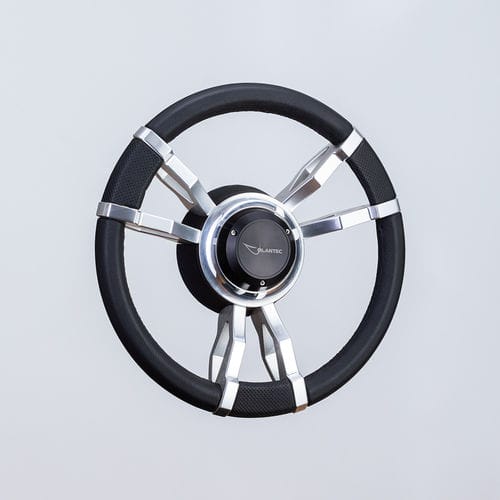 Volante per barca a motore rivestito con vernice poliuretanica - SW0403 pol - Volantec OOD - in alluminio / rivestimento in cuoio / racing