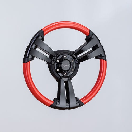 Volante per barca a motore rivestito con vernice poliuretanica - SW0029V1 blk/red - Volantec OOD - in alluminio / racing / design
