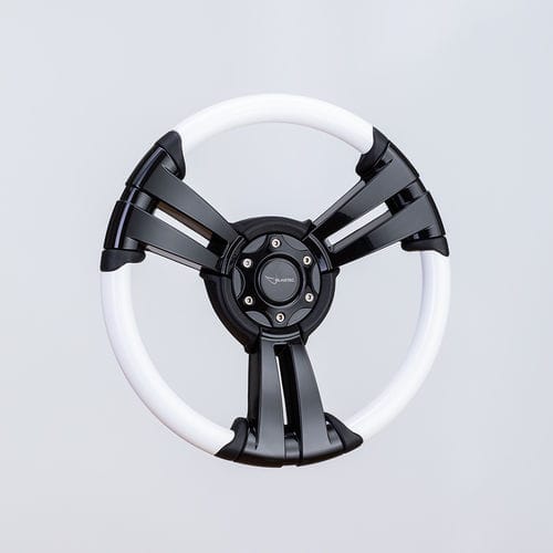 Volante per barca a motore rivestito con vernice poliuretanica - SW0029V1 blk/white - Volantec OOD - in alluminio / racing / design