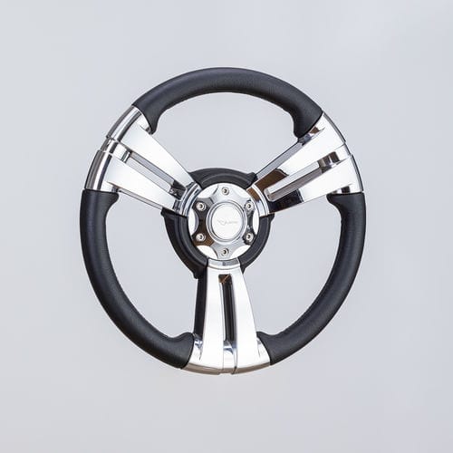 Volante per barca a motore rivestito con vernice poliuretanica - SW0029 chr - Volantec OOD - in alluminio / design / a tre razze