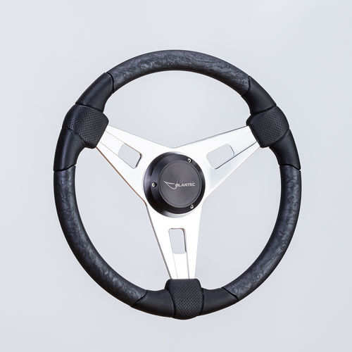 Volante per barca a motore rivestito con vernice poliuretanica - SW0041 pol/blk-burl - Volantec OOD - in alluminio / racing / design