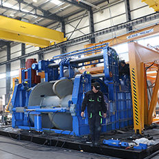 Argano per nave - DMT MARINE EQUIPMENT SA - per manovra di ancore / con motore idraulico / a doppio tamburo