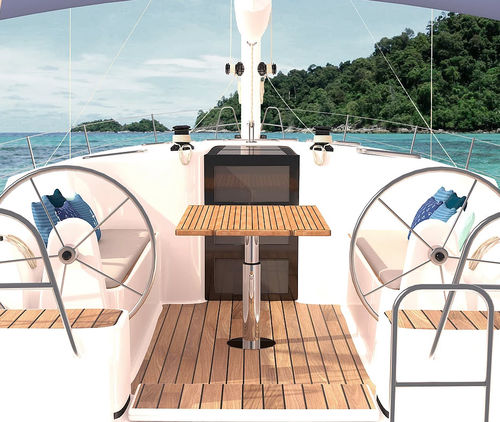 Tavolo Regolabile Per Camper - Tavolo Telescopico Con Base Ad Alta Stabilità - Foto 9