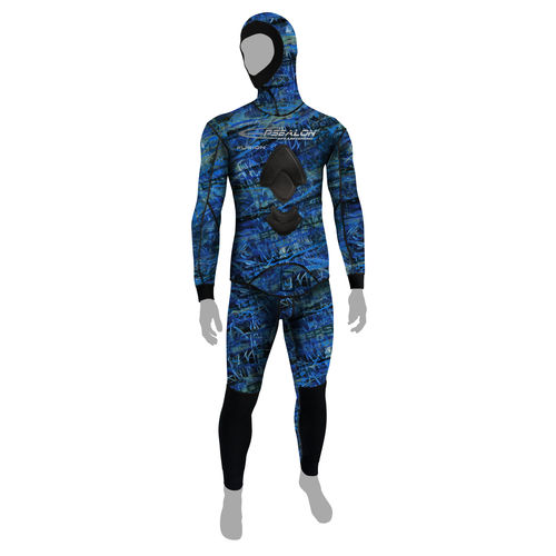 Muta neoprene - Blue Fusion - EPSEALON - per sport nautici / con cappuccio / due pezzi