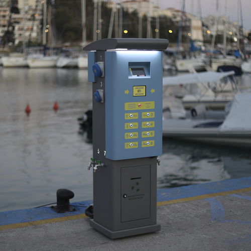 Colonnina di distribuzione di acqua - Euripus  - Smartmarinas - di distribuzione elettrica / per pontile / in acciaio inossidabile