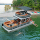 pontoon boat fuoribordo / bimotore / tri-tube / con doppio ponte a terrazza