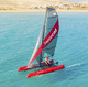 catamarano sportivo gonfiabile / multiplo / con trapezio singolo / in carbonio