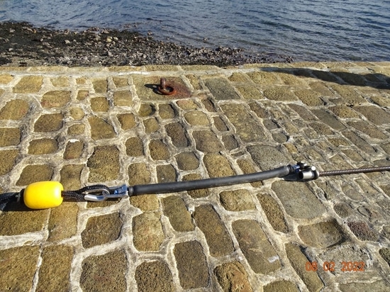 Foto dell'elastomero della nostra cima di ormeggio a basso impatto ambientale