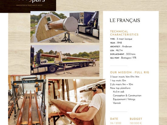 Artigianato tradizionale: Woodspars restaura il sartiame del tre alberi "Le Français"