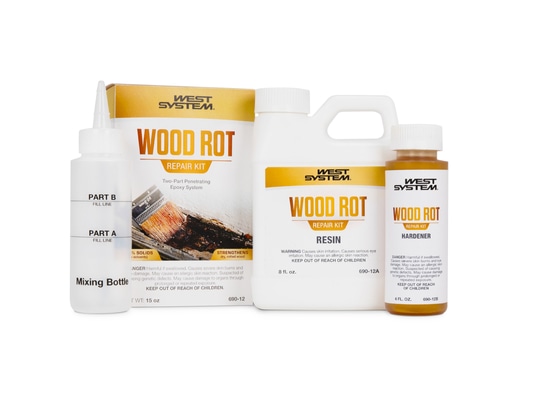 Directeck presenta il kit di riparazione per legno marcio WEST SYSTEM® per riparare il legno danneggiato dall'umidità