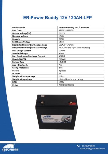 ER-Power Buddy 12V / 20AH-LFP