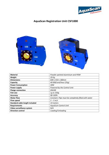 AquaScan Registration Unit CSF1000