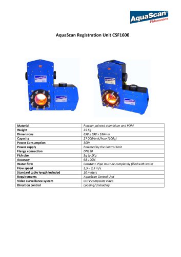 AquaScan Registration Unit CSF1600