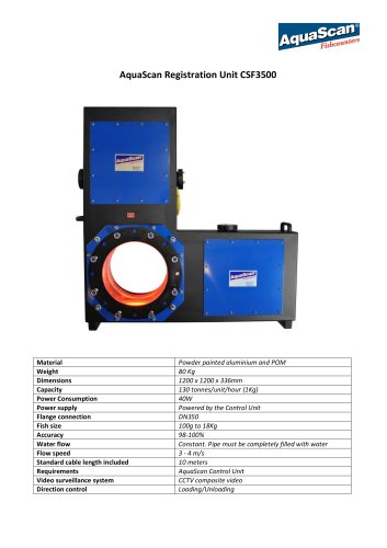 AquaScan Registration Unit CSF3500