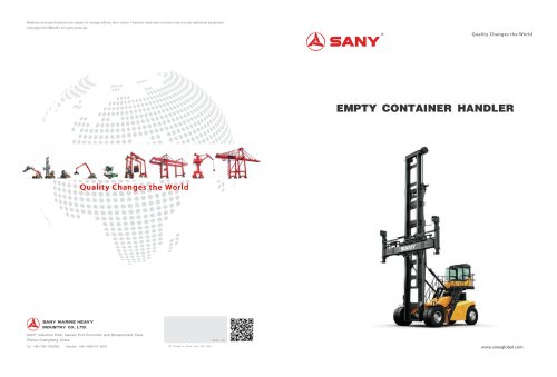 SANY empty container handler SDCE100K7-T