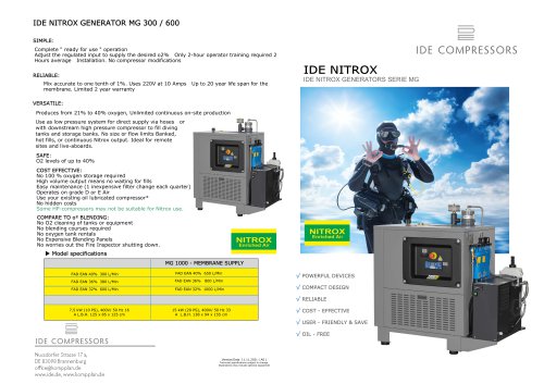 Nitrox Generator MG 300 / 600