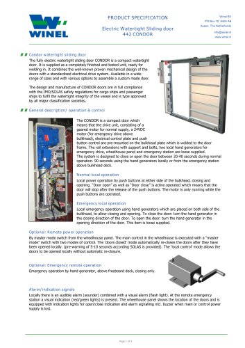 Electric Watertight Sliding door 442 CONDOR