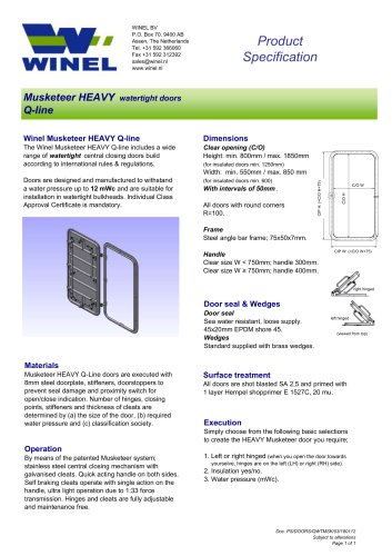 Musketeer HEAVY watertight doors