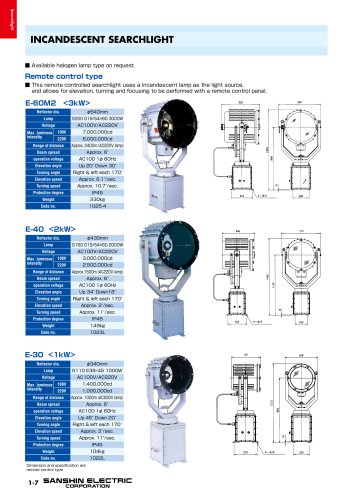 XENON LAMP TYPE REMOTE CONTROL SEARCHLIGHT