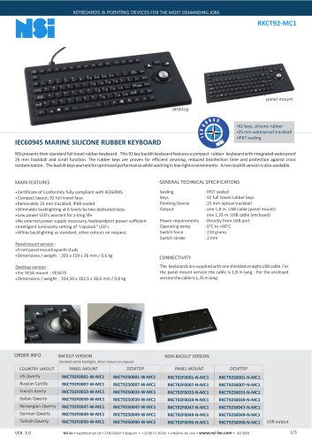 Marine Silicone Rubber Keyboard