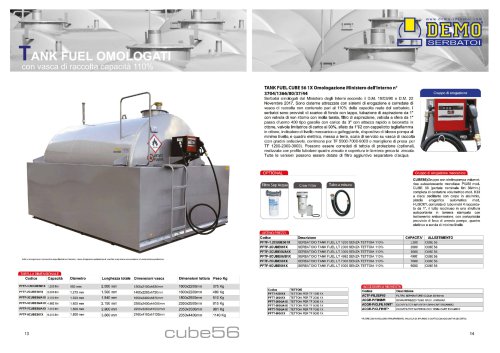 TANK FUEL CUBE 56 1X Omologazione Ministero dell'Interno n° 3704/1366/80/37/44