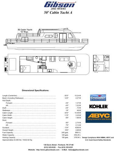 2012 Swenson NP Cabin Yacht Series - With Metric