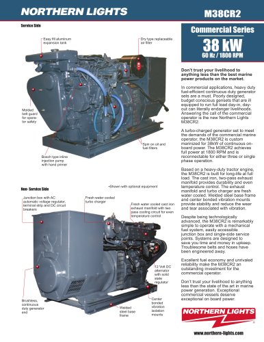 M38CR2: 38 kW Northern Lights commercial marine generator set