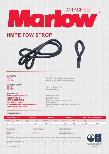 HMPE TOW STROP