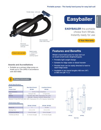 Easybailer - Bail out manual pump