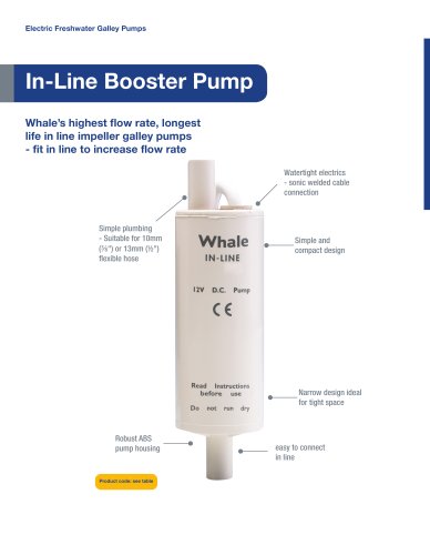 Whale Inline Electric Galley Pumps