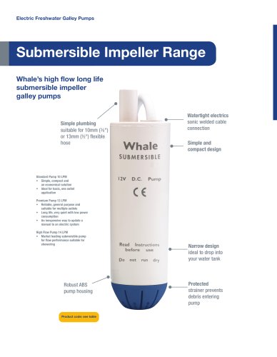 Whale Submersible Electric Galley Pumps