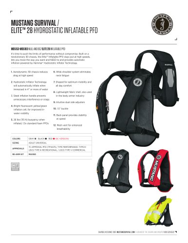 ELITE™ 28 HYDROSTATIC INFLATABLE PFD