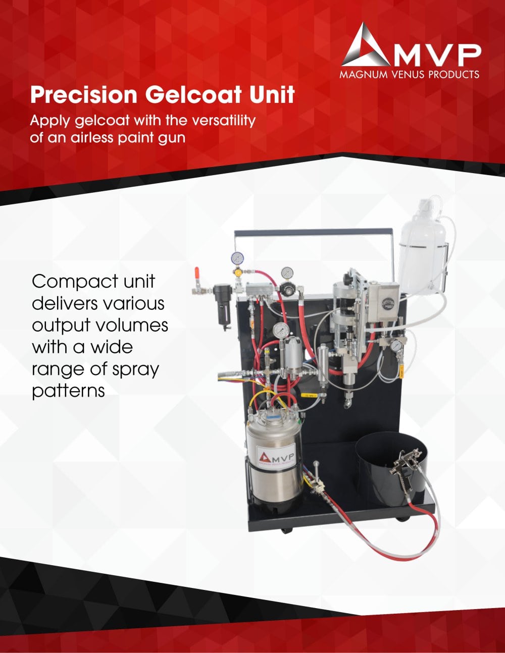Precision Gelcoat Unit Apply gelcoat with the versatility of an airless paint gun - Magnum Venus Products